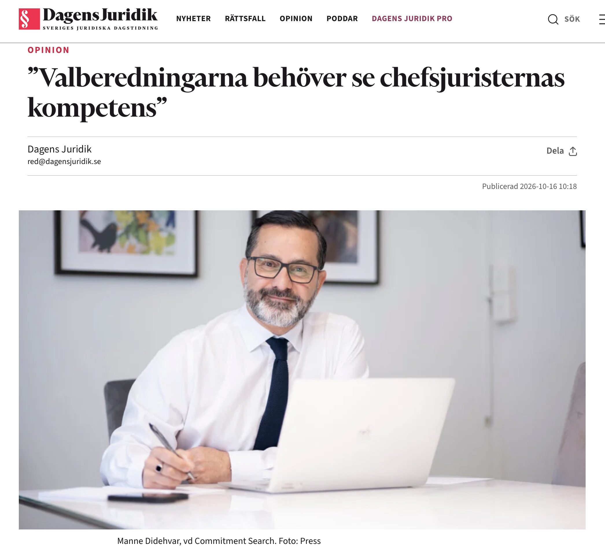 Valberedningarna behöver se chefsjuristernas kompetens